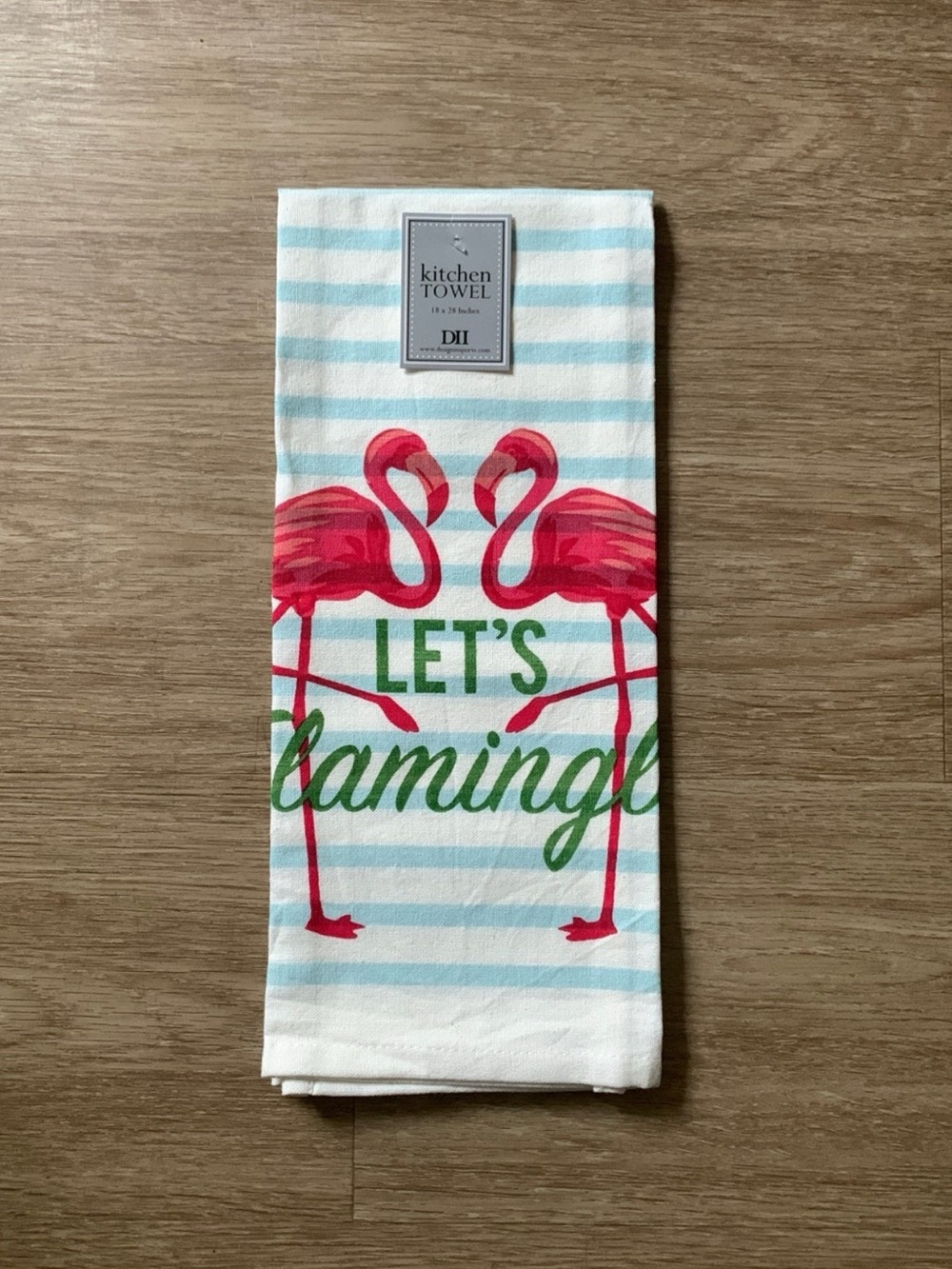 Let's Flamingle Pink Flamingo Cotton Kitchen Towel by